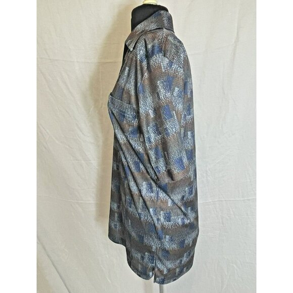 Vintage Jaccar of California Geometric Print Polo Shirt Large 70s Disco Vibe - Picture 8 of 10